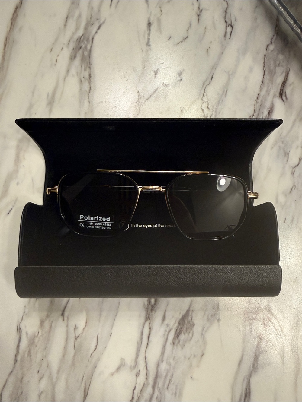 BUNDLE DEAL! Polarized Black & Gold Metal Frame Sunglasses